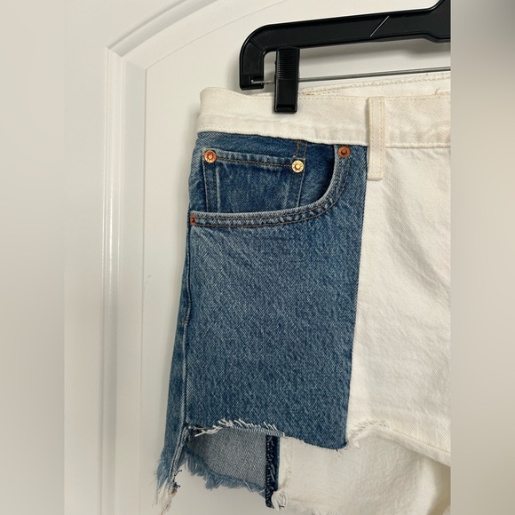 Levi's Premium Women's Two Tone Wedgie Denim Shorts size 30 90s retro denim - Picture 4 of 14